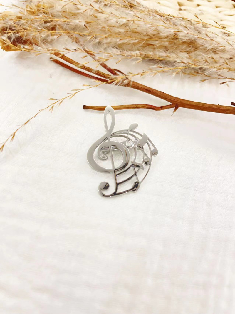 Mayorista Lolilota - Broche de clave de sol de acero inoxidable