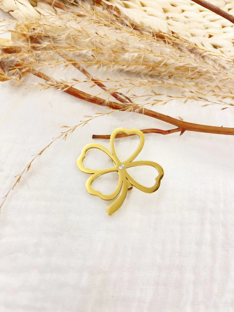 Mayorista Lolilota - Broche de trébol de acero inoxidable