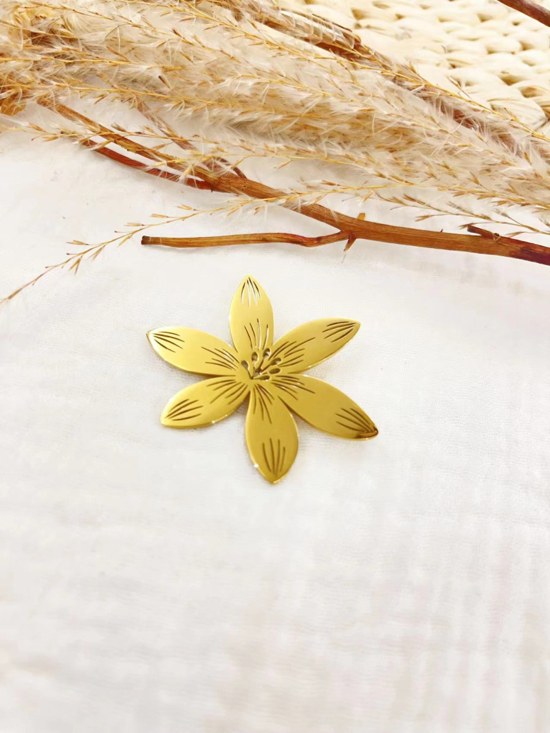Mayorista Lolilota - Broche de flores de acero inoxidable