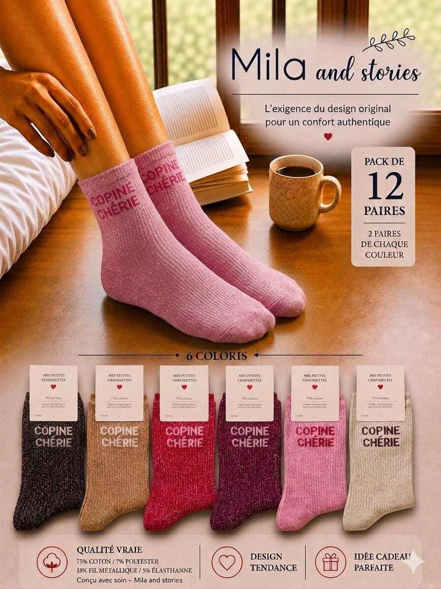 Mayorista Lolilota - Paquete mixto de 12 pares de calcetines Novia querida