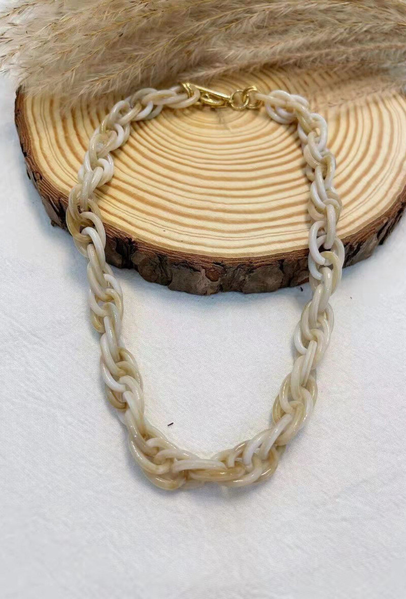 Grossiste Lolilota - COLLIER MAILLE RESINE