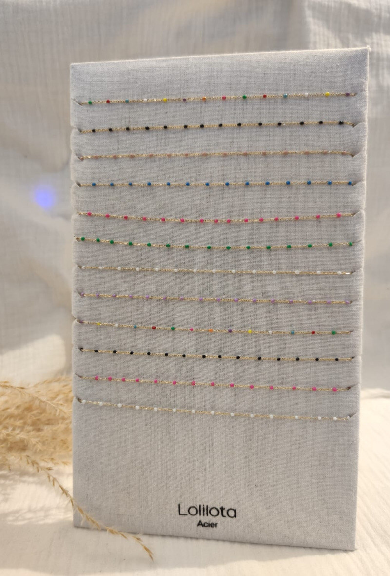 Wholesaler Lolilota - PACK OF 12 NECKLACES COLORED BEADS
