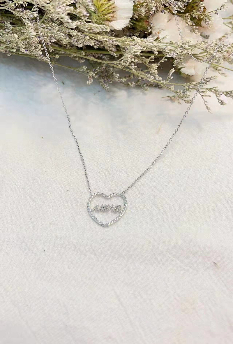 Wholesaler Lolilota - NECKLACE HEART BRAID BEADS