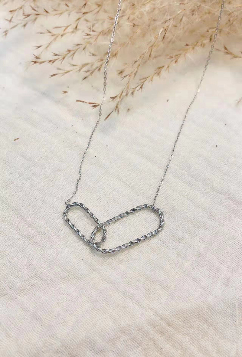 Wholesaler Lolilota - NECKLACE DOUBLE TWISTED OVAL