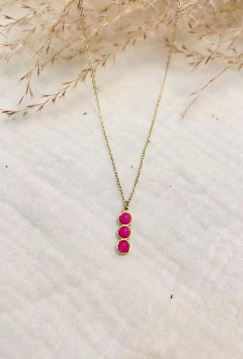 Wholesaler Lolilota - NECKLACE TRIPLE STONE