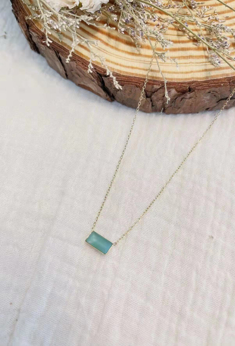 Wholesaler Lolilota - NECKLACE RECTANGLE STRASS