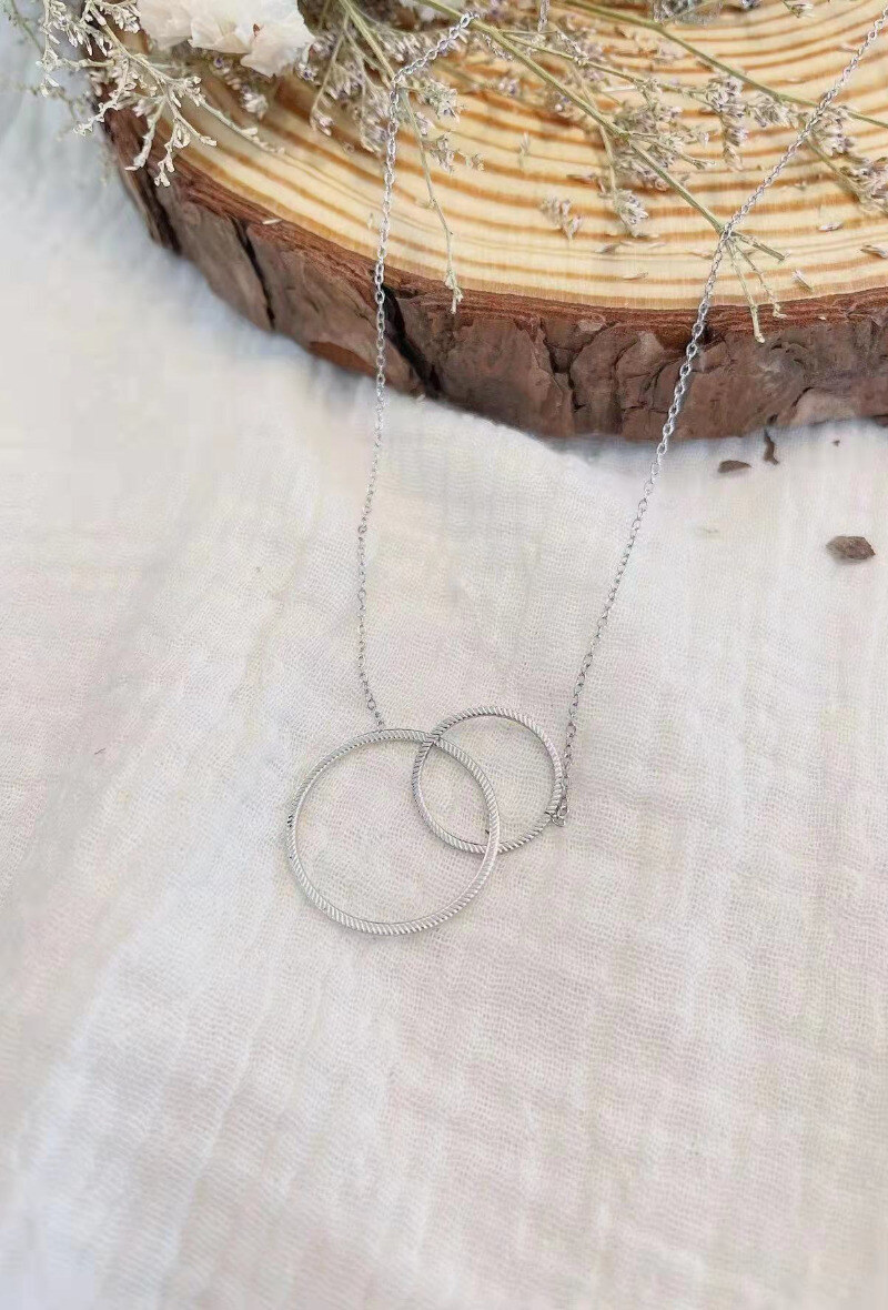 Wholesaler Lolilota - NECKLACE DOUBLE CIRCLE INTERTWINED