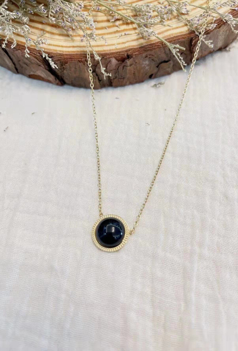 Wholesaler Lolilota - NECKLACE CIRCLE STONE