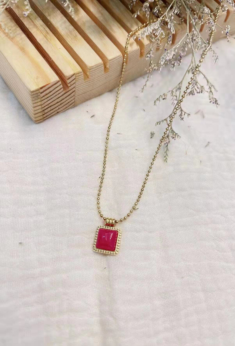 Grossiste Lolilota - COLLIER CARRE PIERRE