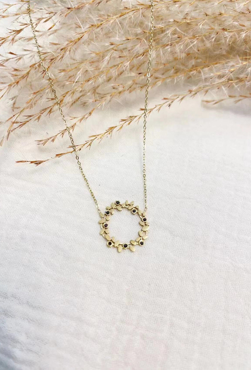 Wholesaler Lolilota - Necklace laurel strass