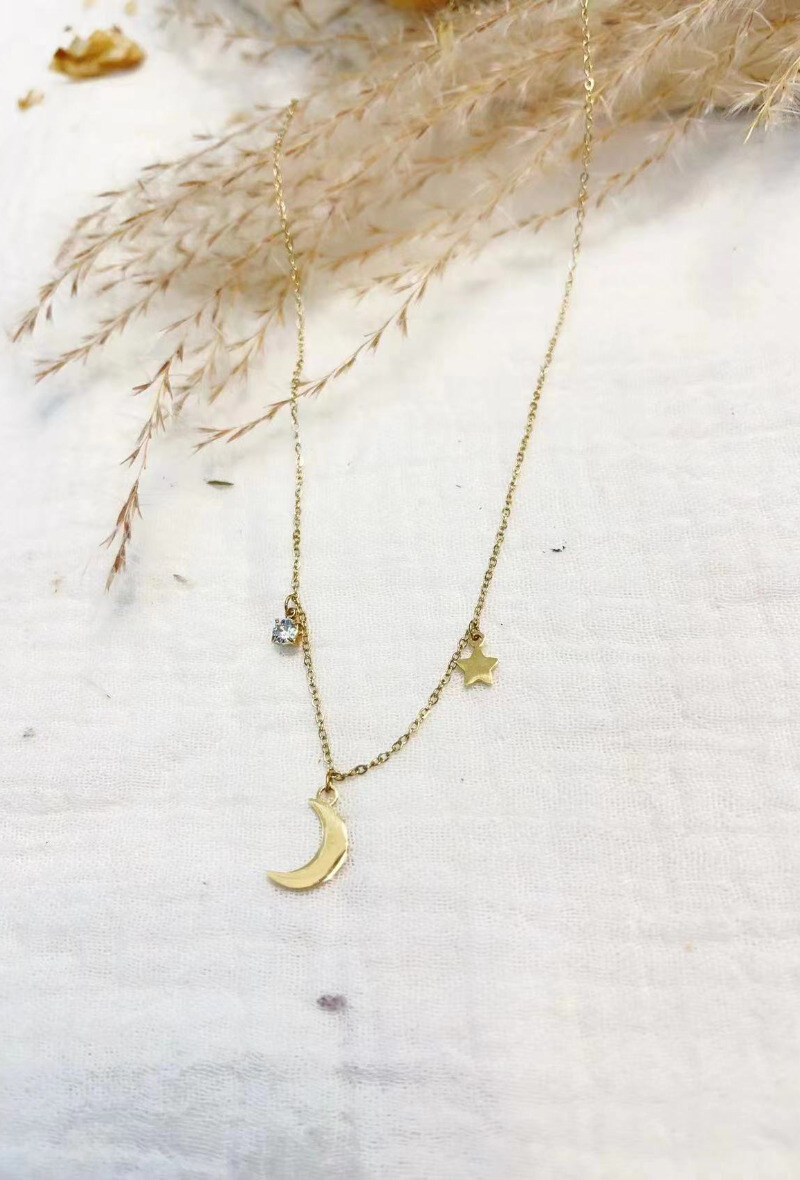 Wholesaler Lolilota - Necklace moon star strass
