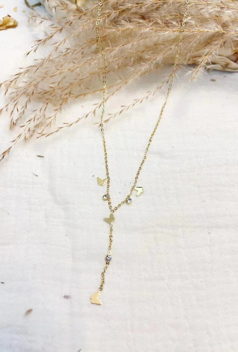 Wholesaler Lolilota - Necklace butterfly strass