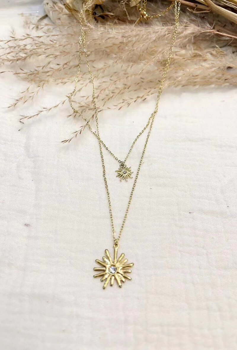 Wholesaler Lolilota - Necklace double row sun strass