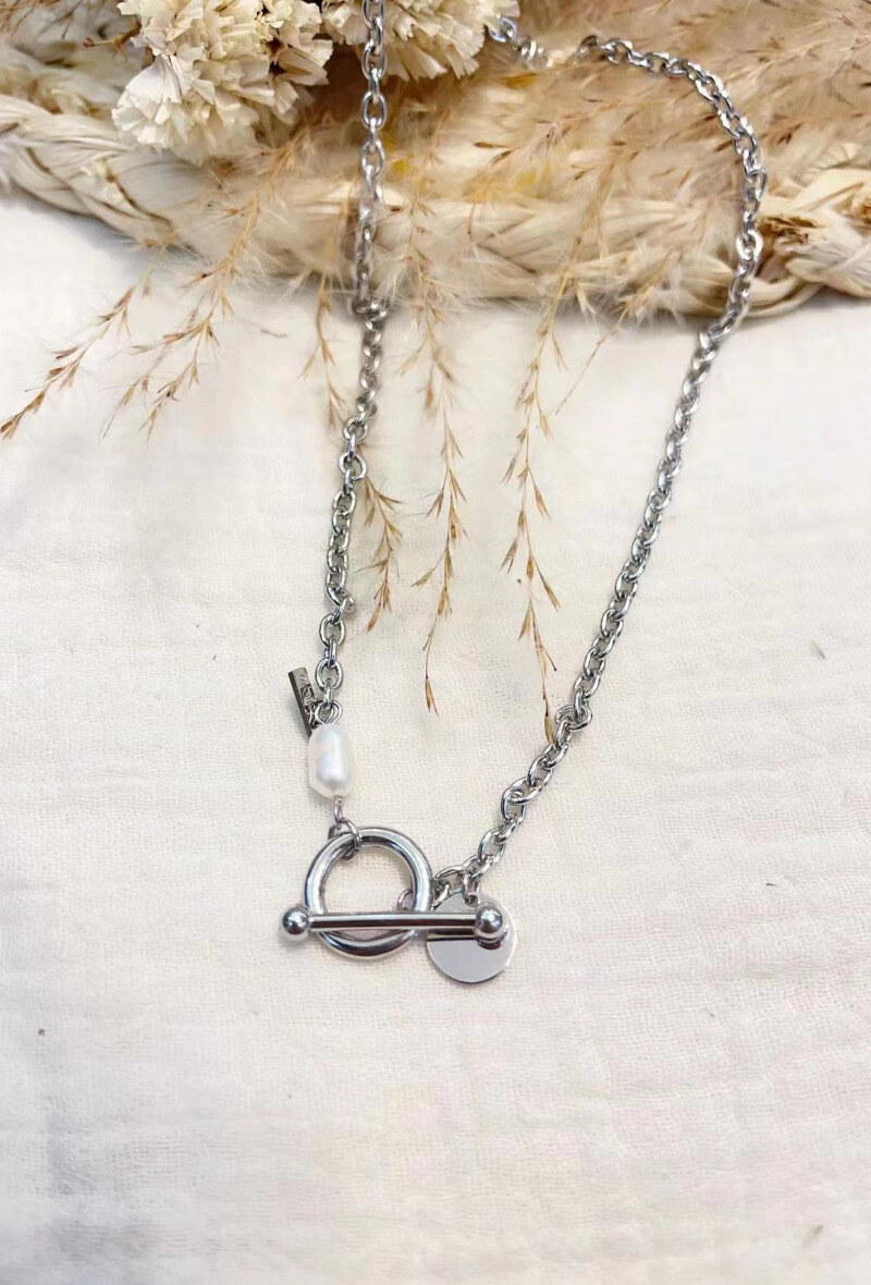 Mayorista Lolilota - Collar con cierre de palanca Te amo perla