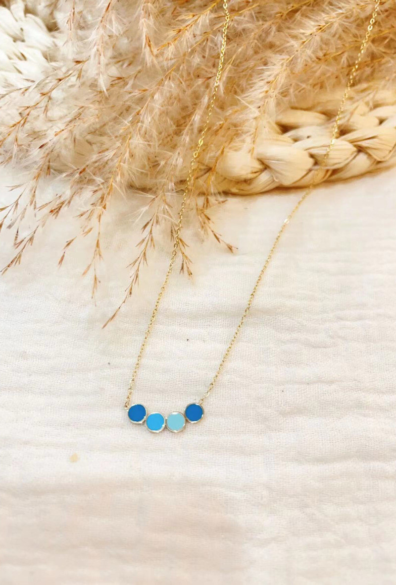 Mayorista Lolilota - Collar círculo cuádruple esmalte