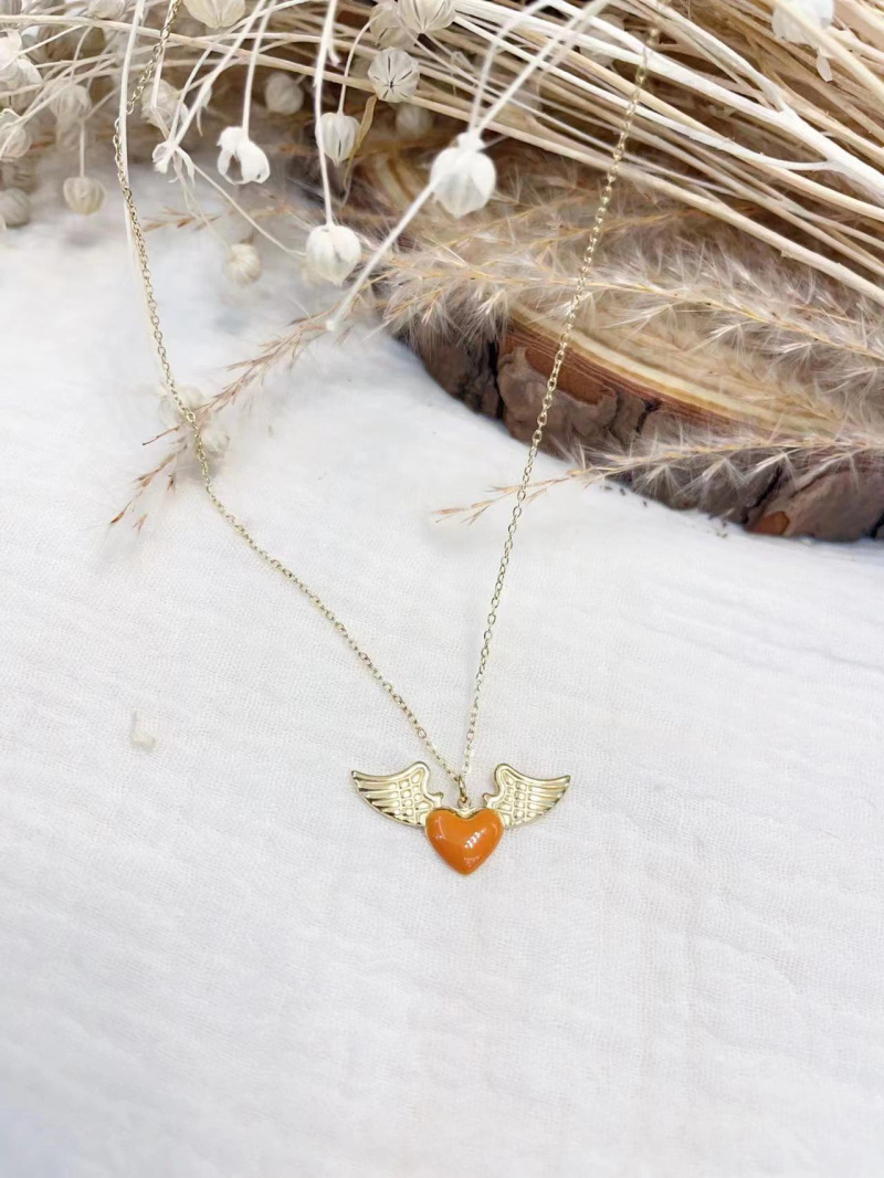 Mayorista Lolilota - Collar de corazón con ala de correo electrónico