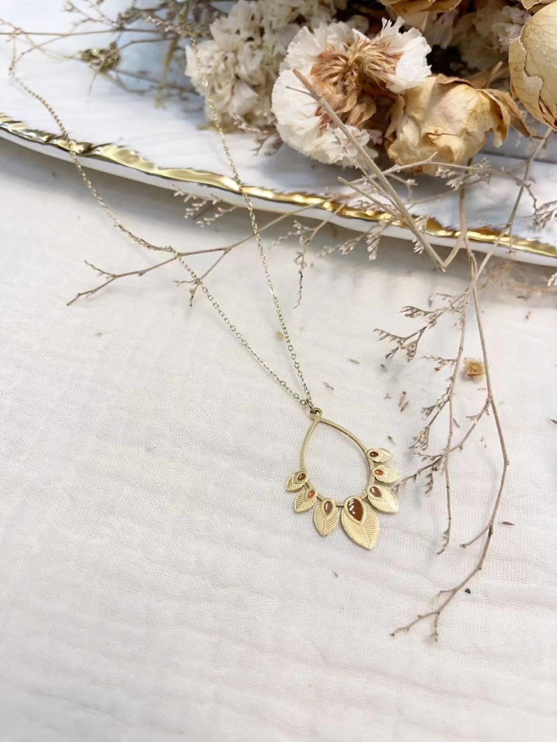 Mayorista Lolilota - Collar de hoja de esmalte