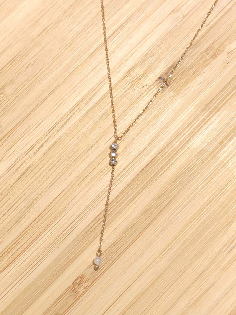Mayorista Lolilota - Collar en Y con triple strass