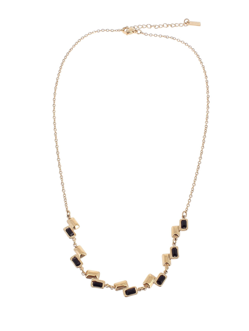 Mayorista Lolilota - Collar de acero con múltiples rectángulos y strass
