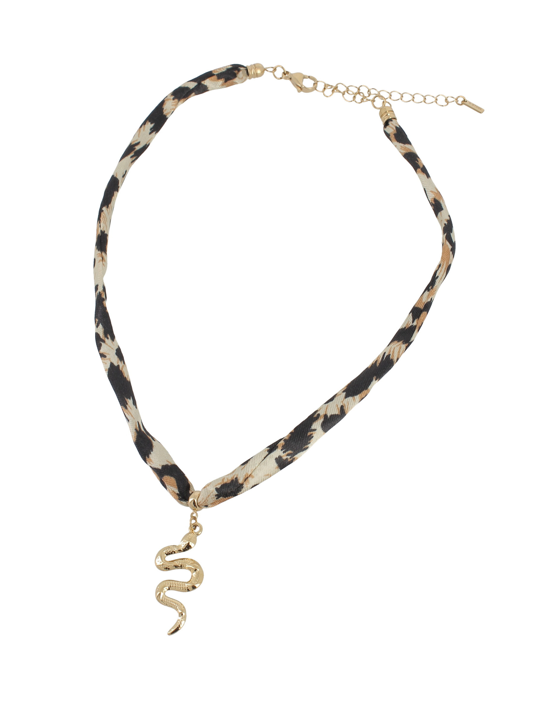 Grossista Lolilota - Collana a croce dorata con pietre di strass leopardate