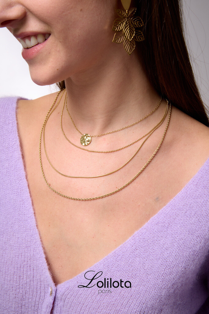 Wholesaler Lolilota - necklace round hammered gold