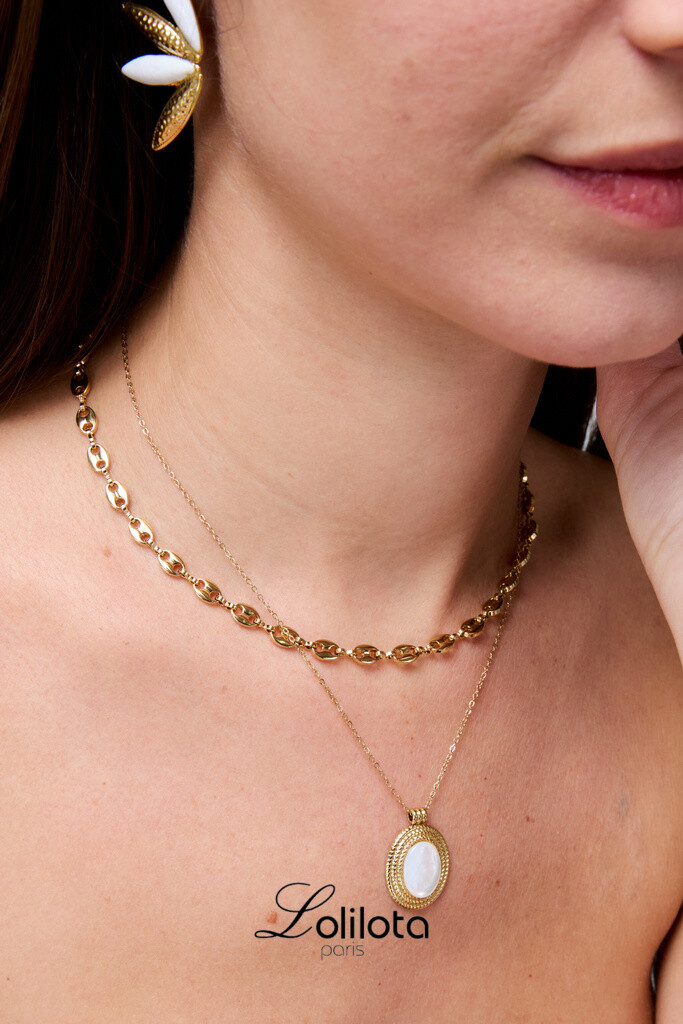 Wholesaler Lolilota - Necklace choker coffee seeds gold