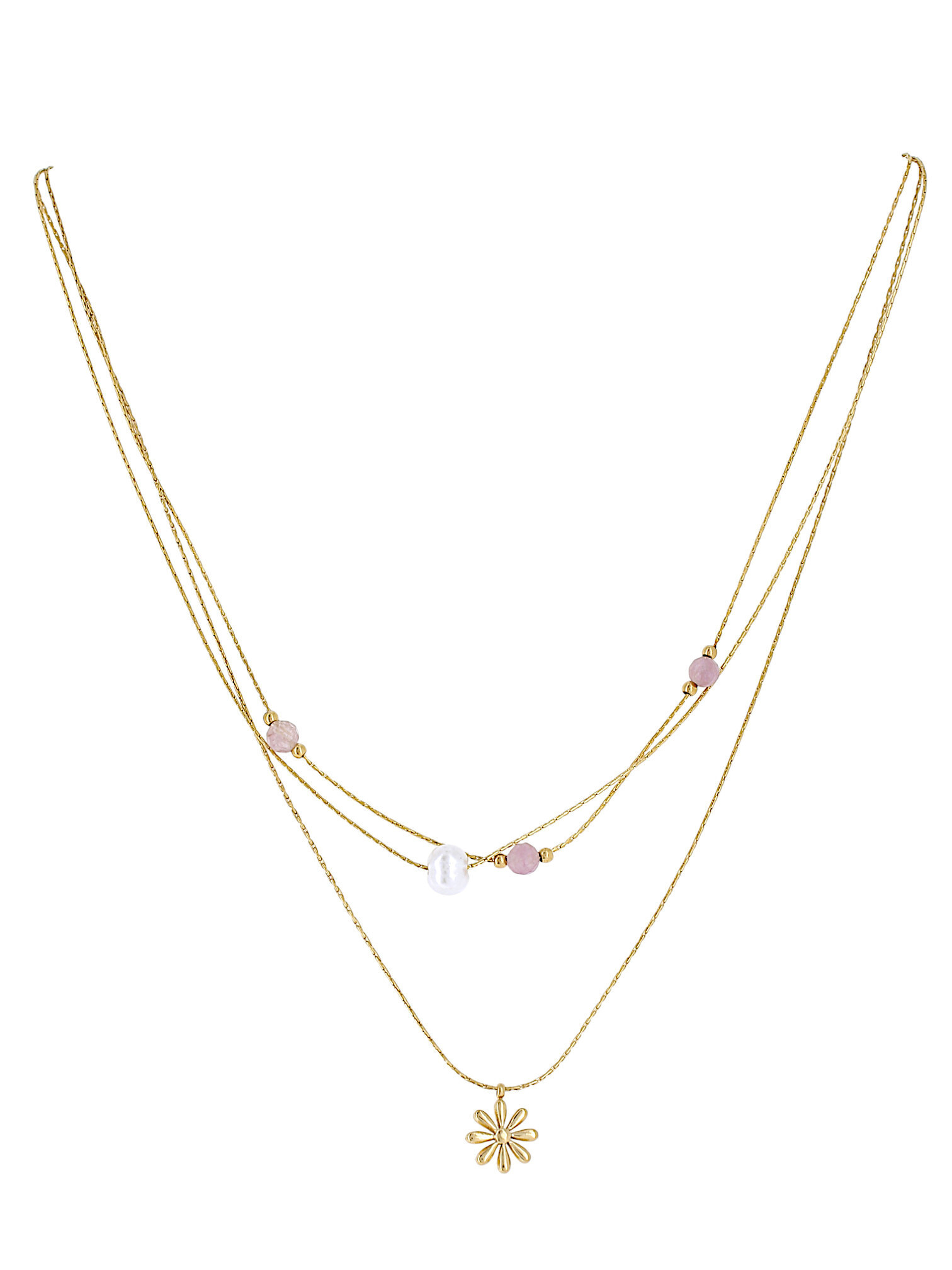 Grossiste Lolilota - collier triple rang fleur