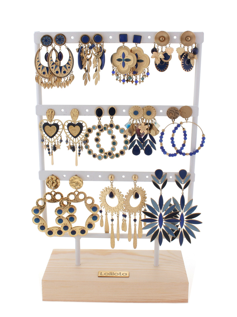 Wholesaler Lolilota - Set of 11 steel pendant earrings