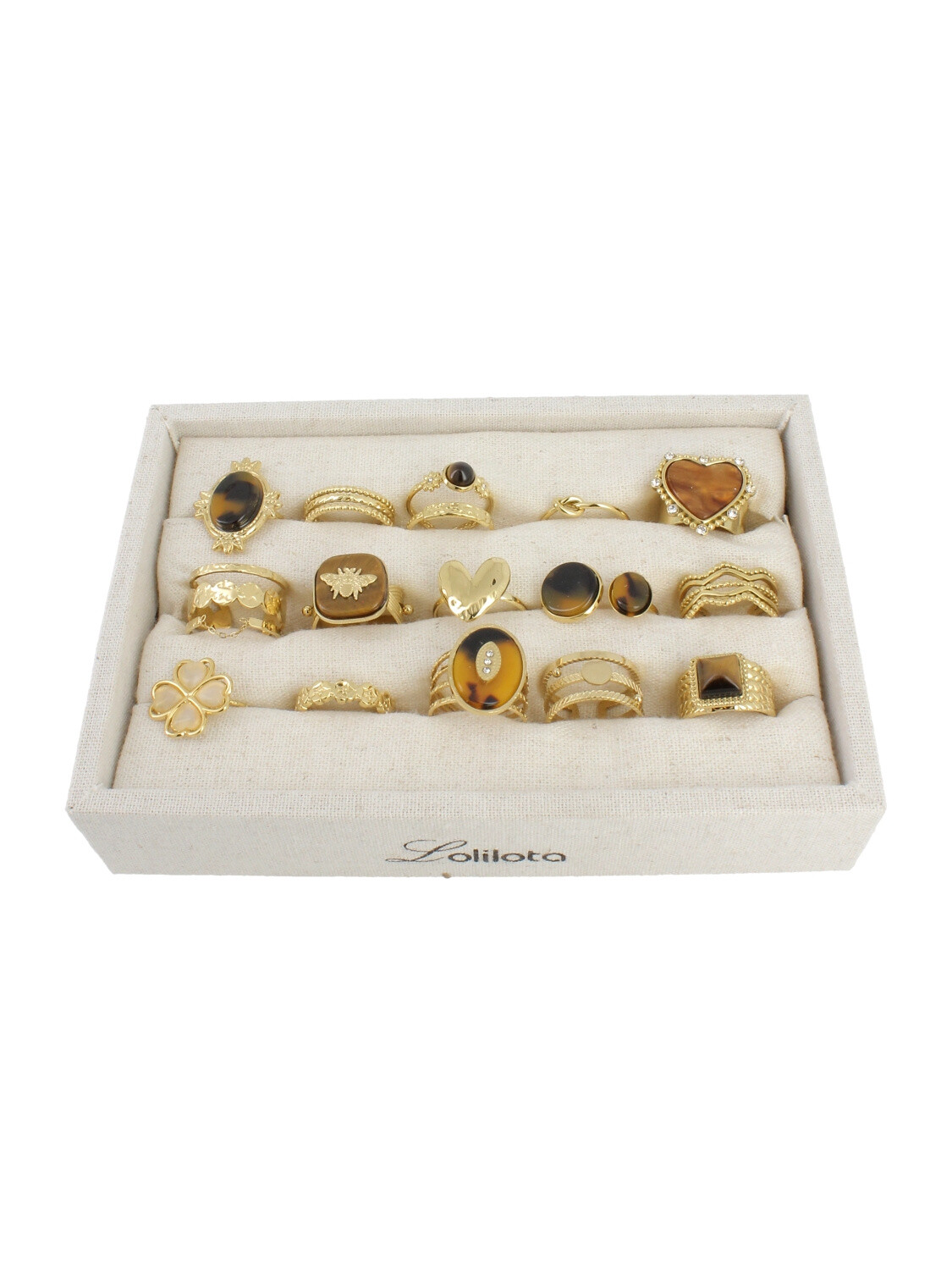 Großhändler Lolilota - Set mit 15 Goldringen
