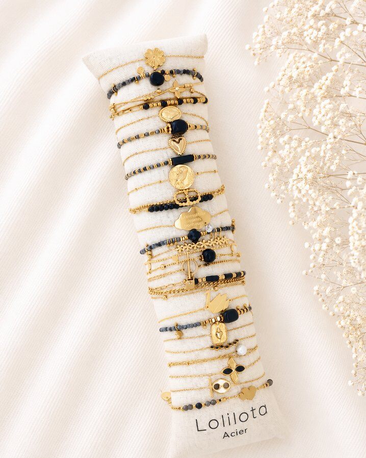 Wholesaler Lolilota - Set of 24 black and gold bracelets
