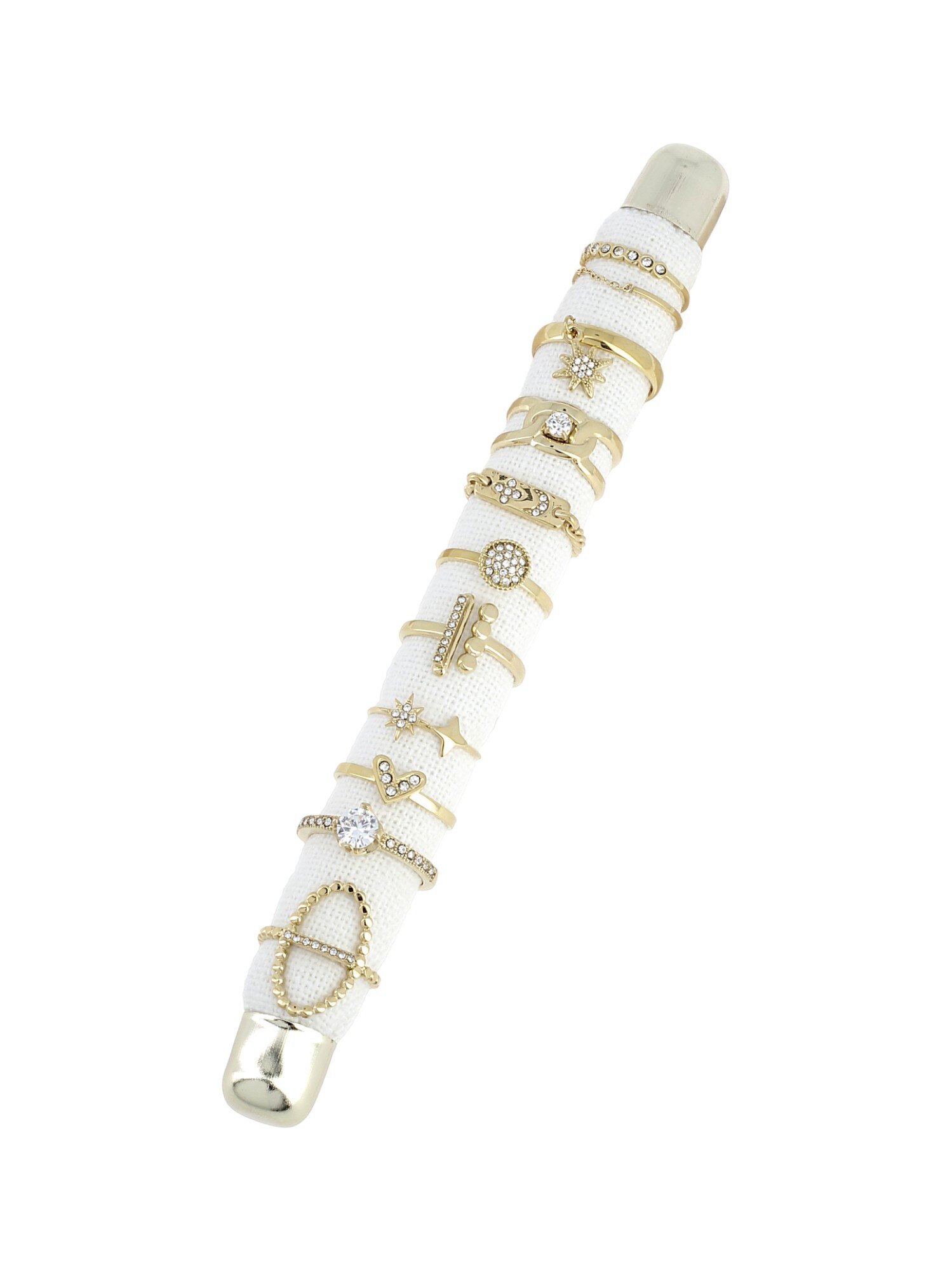 Grossiste Lolilota - lot de 10 bagues strass doré