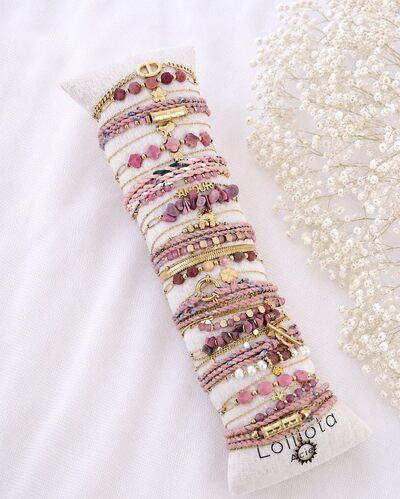 Grossista Lolilota - set di 24 braccialetti oro rosa antico Grossista Lolilota - set di 24 braccialetti oro rosa antico