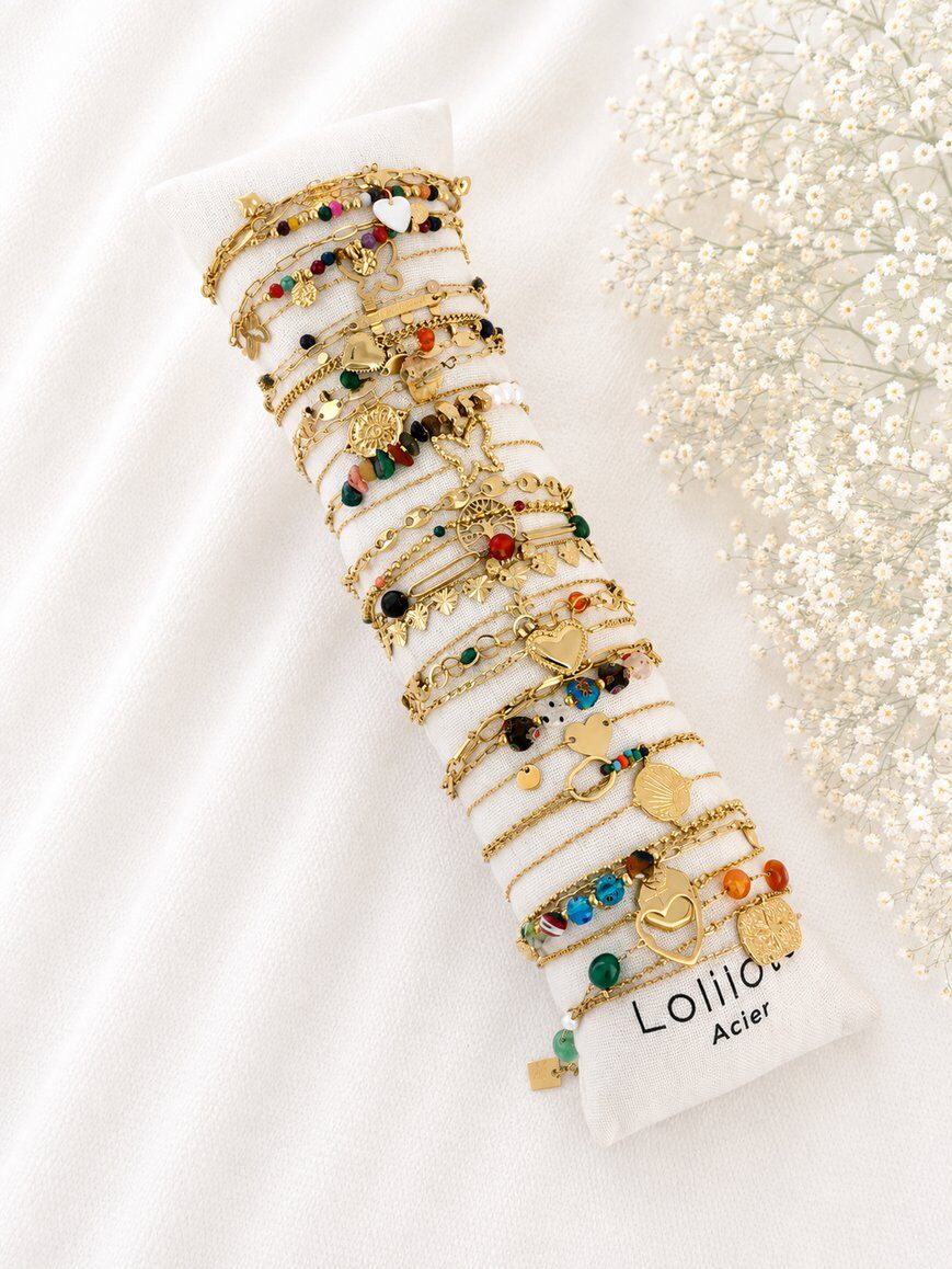 Grossiste Lolilota - Lot de 24 bracelets multi dorés