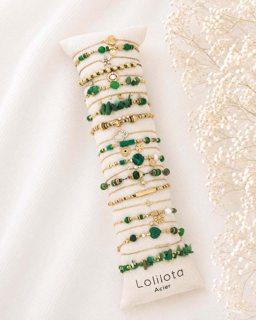 Wholesaler Lolilota - Set of 24 green and gold bracelets