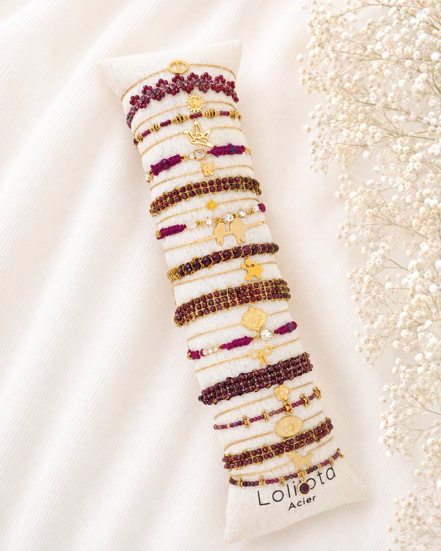 Wholesaler Lolilota - Set of 24 purple and gold bracelets
