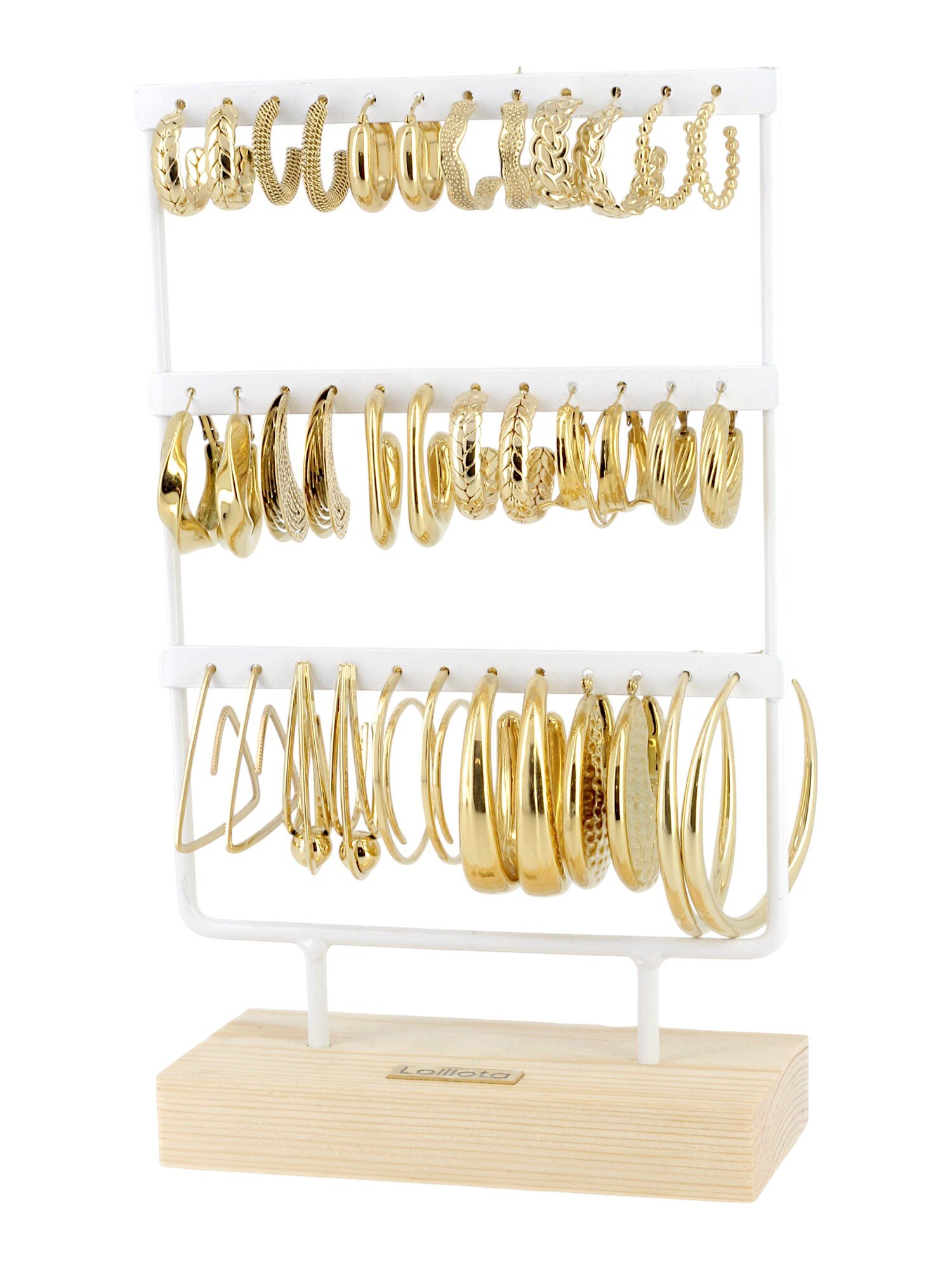 Großhändler Lolilota - Set aus 18 goldenen Creolen