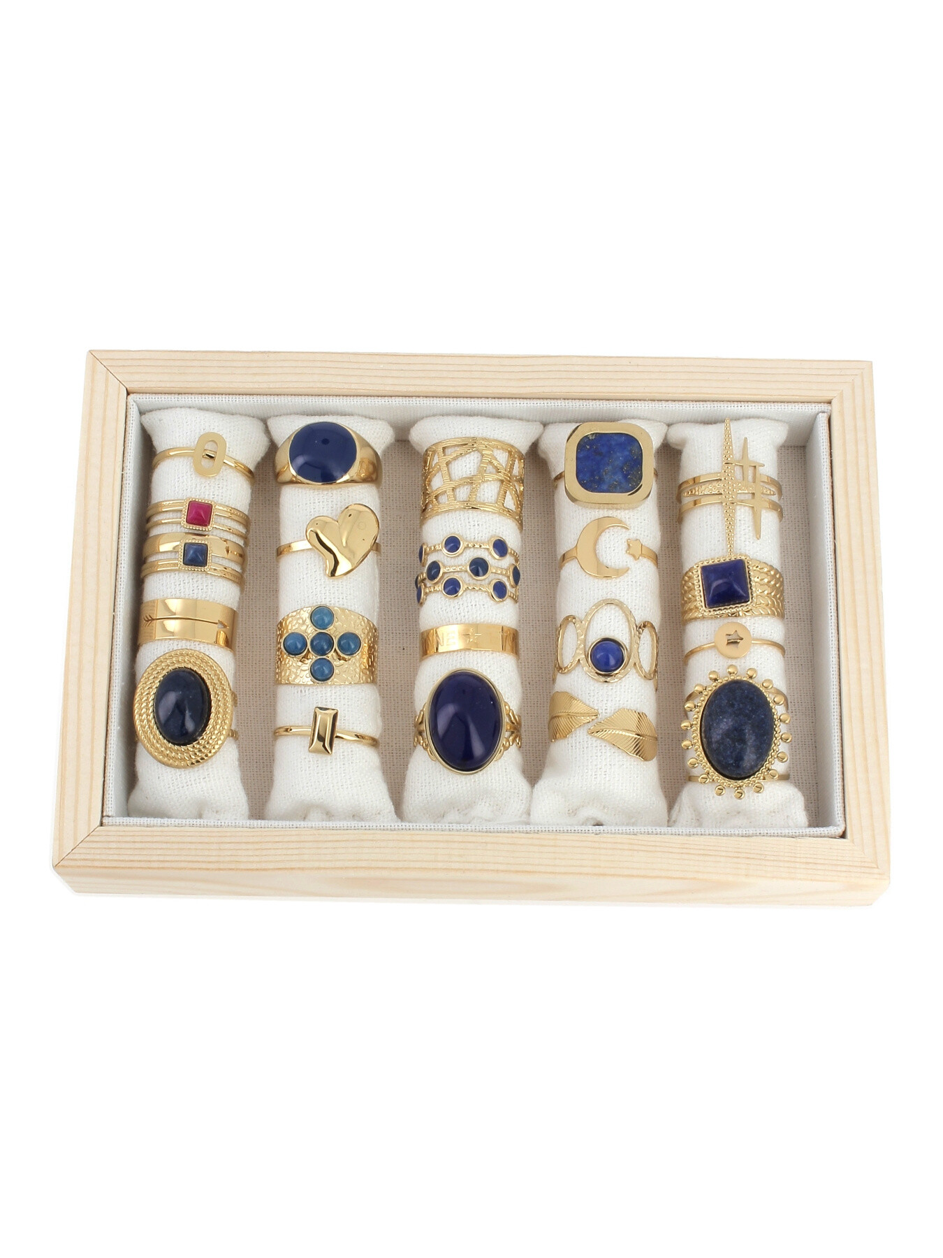 Wholesaler Lolilota - 36 black golden rings display