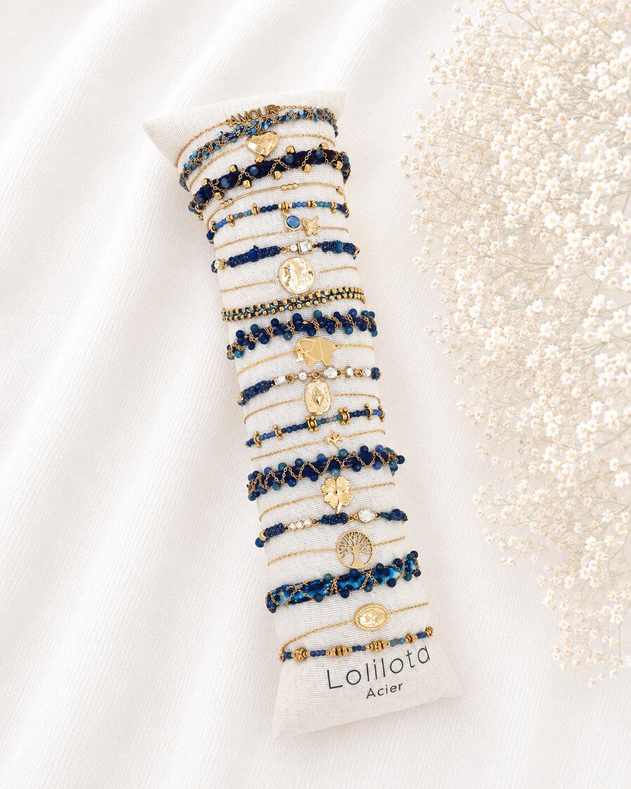 Wholesaler Lolilota - Set of 24 blue and gold bracelets