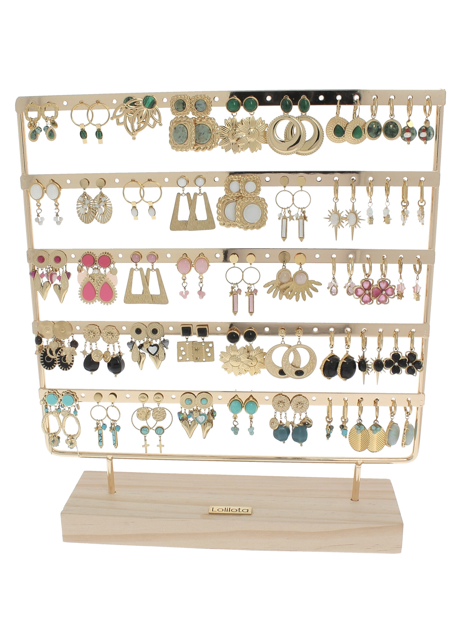 Wholesaler Lolilota - Display with 30 earring gold