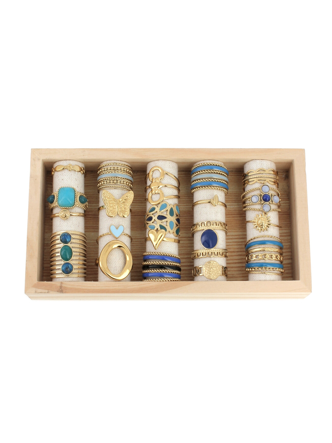 Wholesaler Lolilota - 36 black golden rings display
