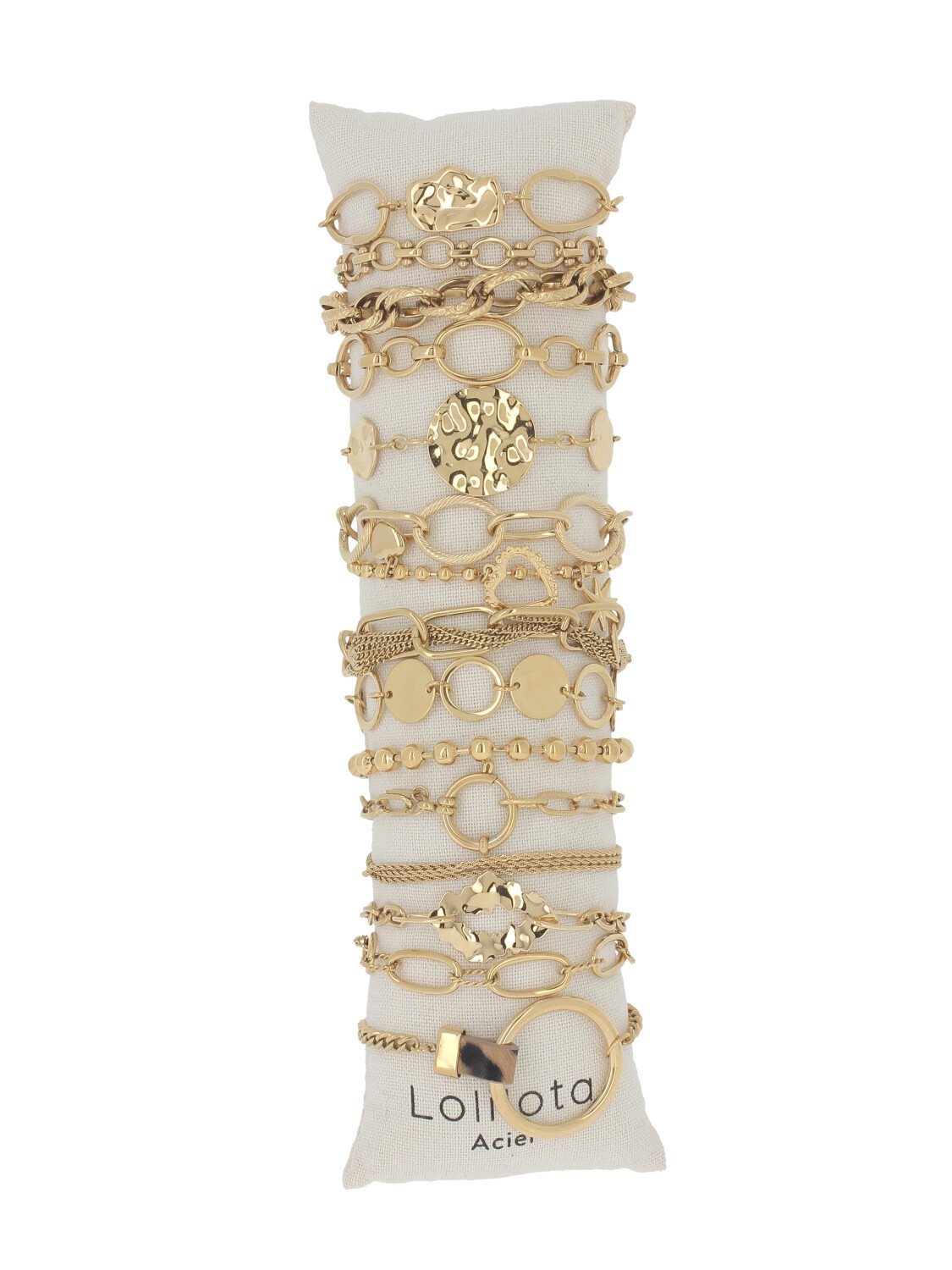 Grossiste Lolilota - KIT DE 15 BRACELETS MAILLE DORE