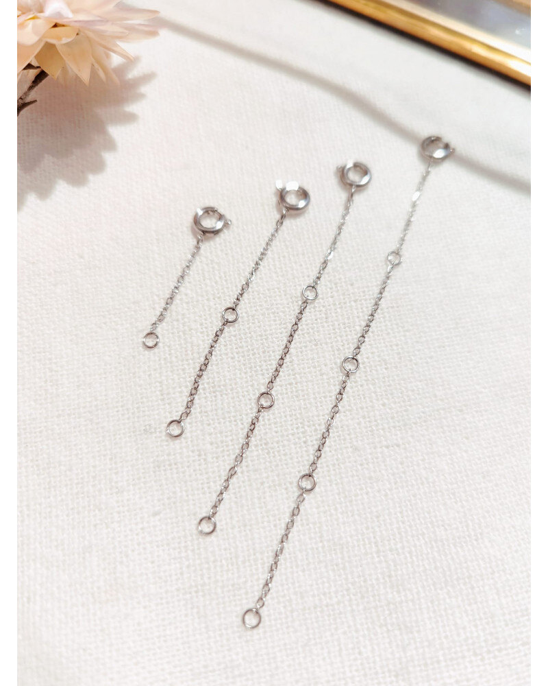 Grossiste Lolilota - 4 chaînettes de rallonge pour collier et bracelet argent