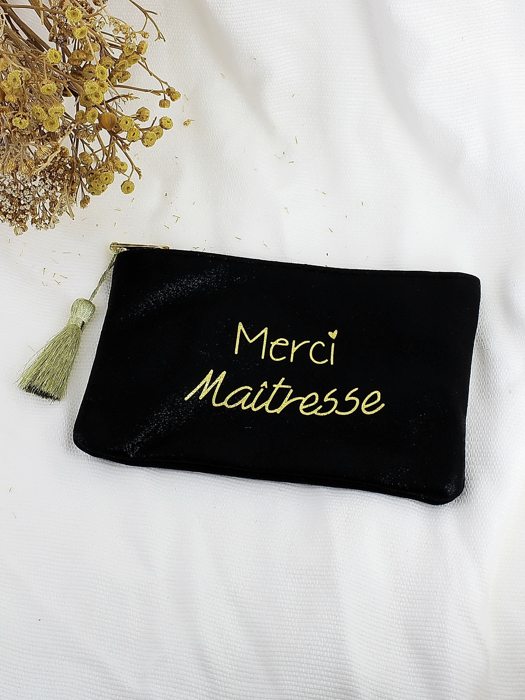 Wholesaler Lolilota - Shiny fabric pouch with the text THANK YOU teacher