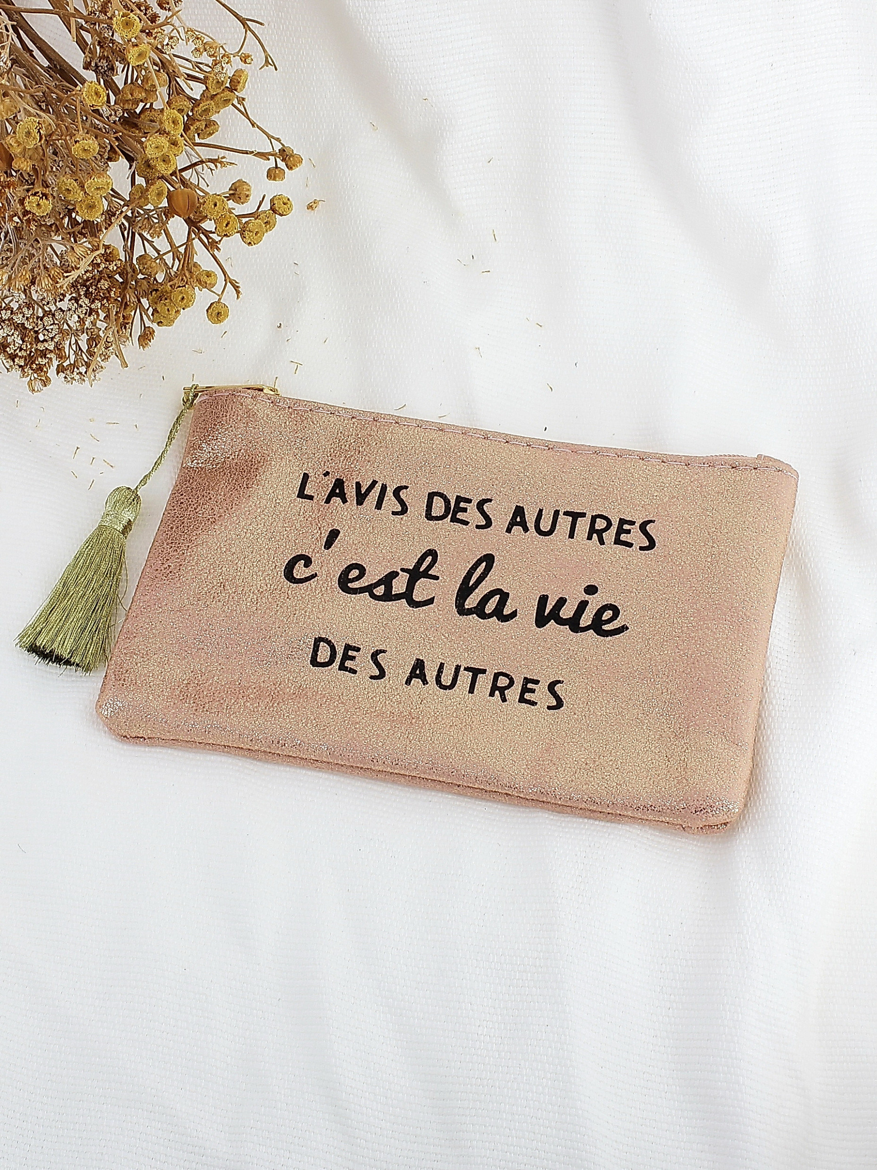Wholesaler Lolilota - Shiny fabric clutch THE OPINION OF OTHERS it's the life OF OTHERS