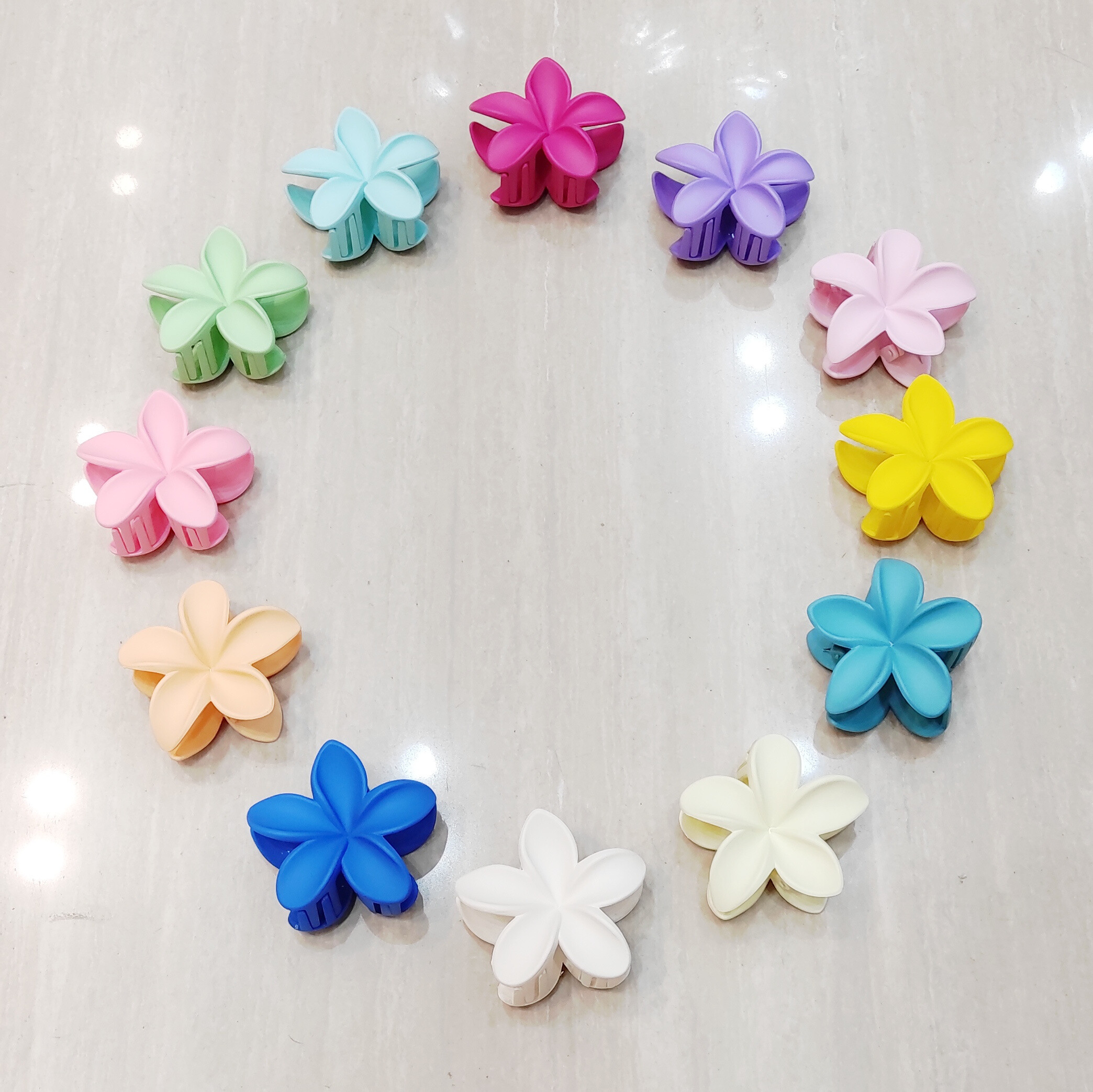 Wholesaler Lolo & Yaya - Package of 12 opaque hair clips, 7cm at 1 € 25 per unit