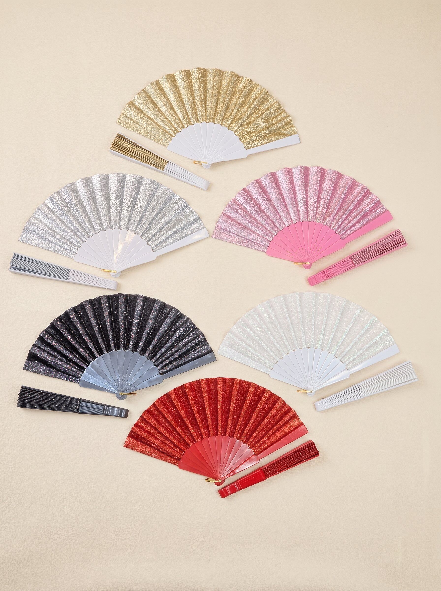 Wholesaler LOLO & YAYA - Set of 12 Shiny Fans