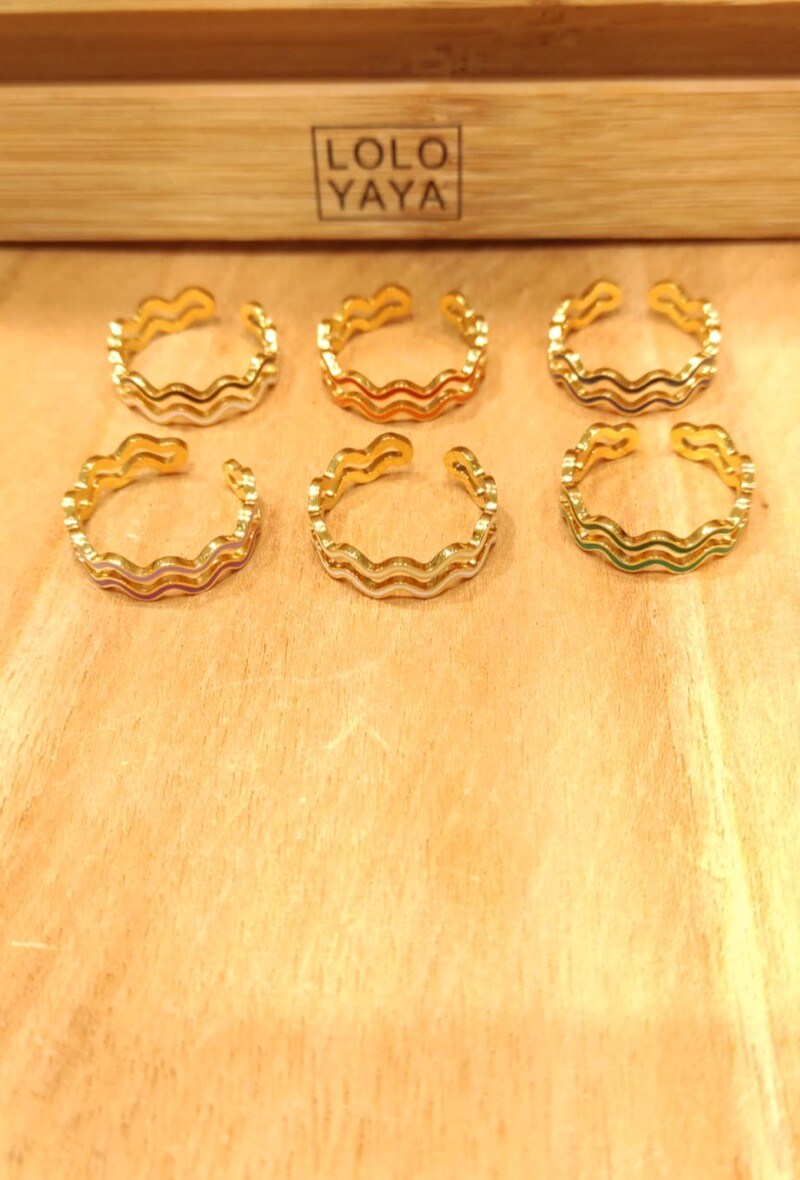 Wholesaler LOLO & YAYA - Ring enamelled Adjustable in Stainless Steel