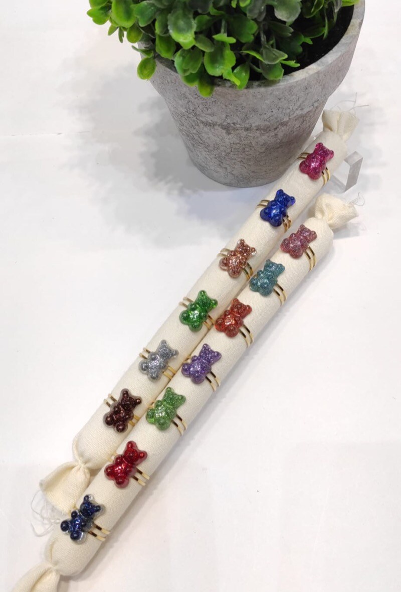 Wholesaler LOLO & YAYA - Sour Teddy Bear Rings in Stainless Steel