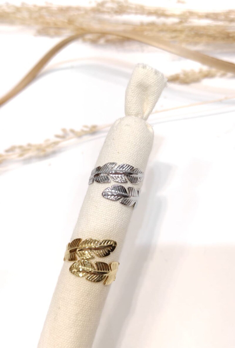 Wholesaler LOLO & YAYA - Bague Feuille en acier inoxydable