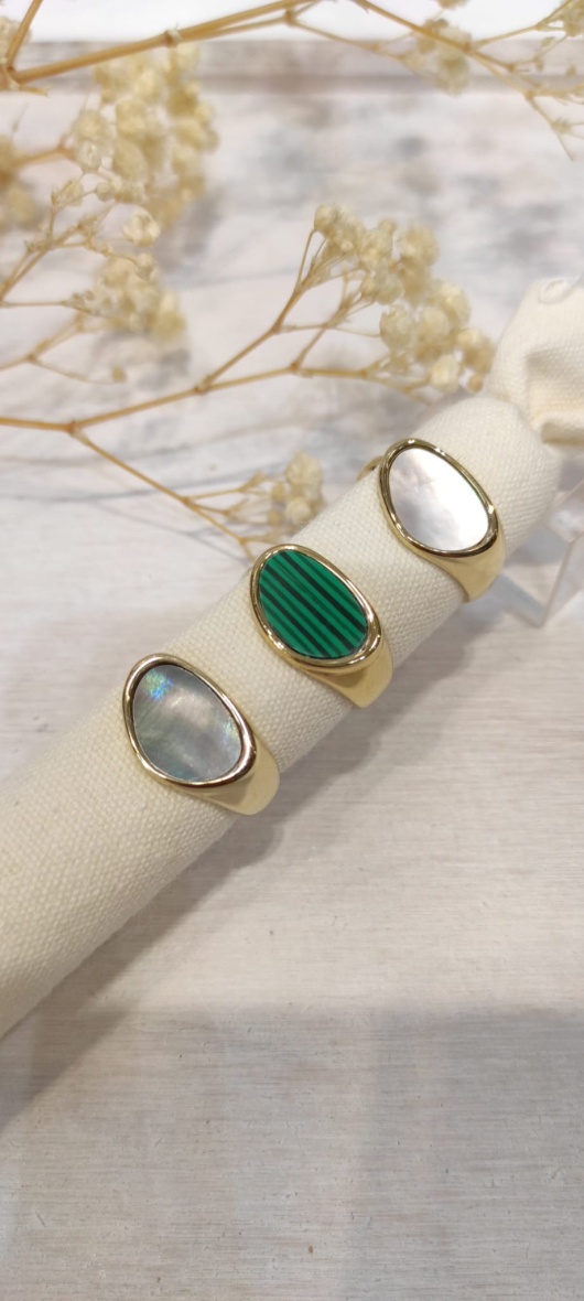 Wholesaler LOLO & YAYA - Luana mother-of-pearl ring in stainless steel